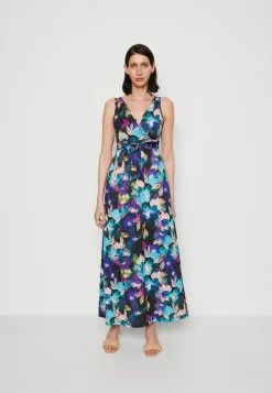 Anna Field Maxikleid - Black/blue/multicoloured