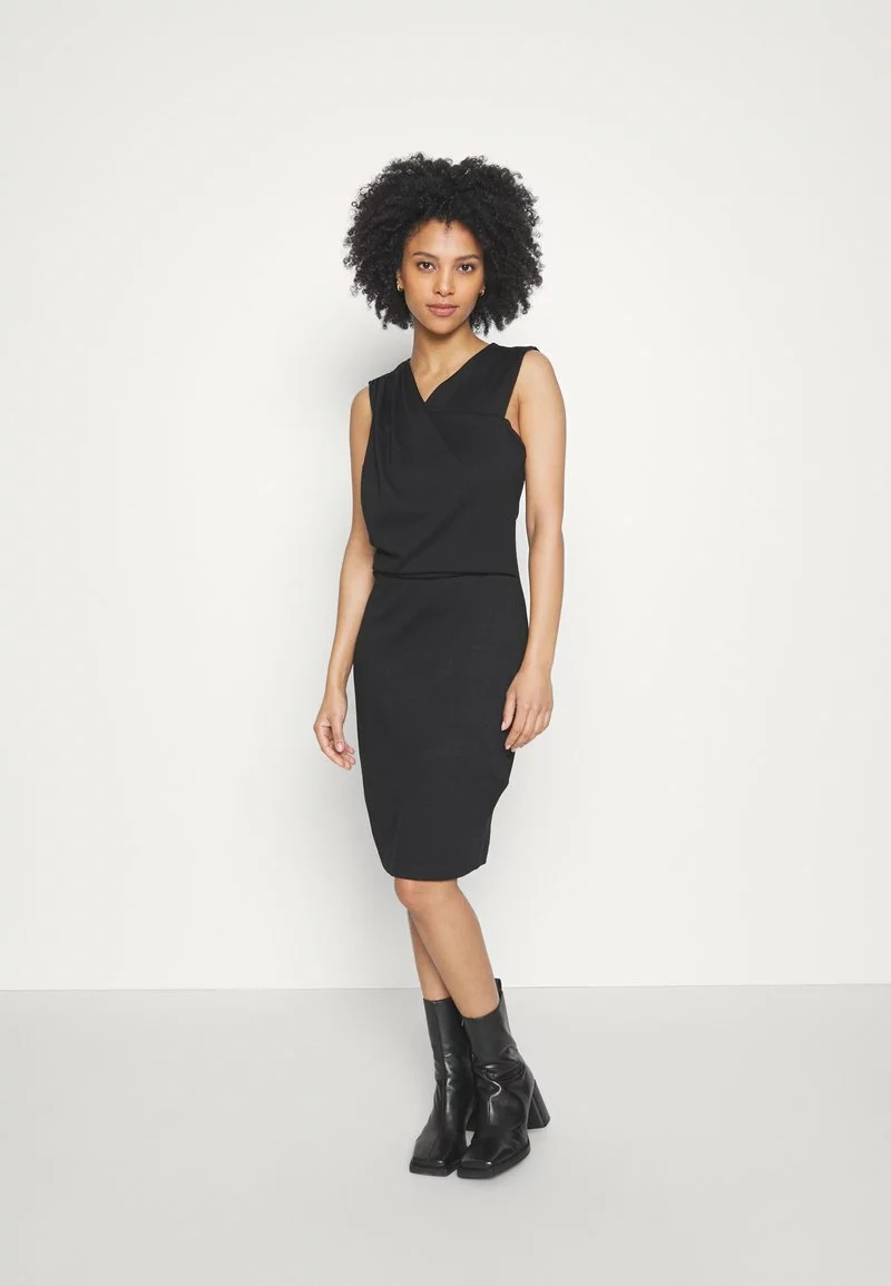 Anna Field Petite DRAPPED NECKLINE SMART BODYCON SLEEVELESS MINI DRESS - Jerseykleid - Black 3 Anna Field Petite DRAPPED NECKLINE SMART BODYCON SLEEVELESS MINI DRESS - Jerseykleid - Black