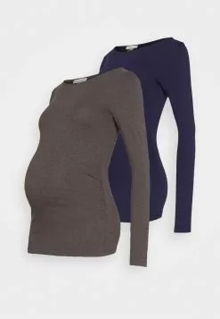Anna Field MAMA 2 PACK - Langarmshirt - Dark Grey/dark Blue -Anna Field Geschäft 24365d4cea41422fb3fbae1ef74e5bc2 2