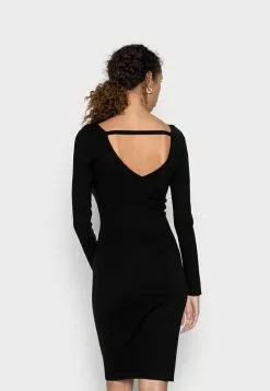 Anna Field OFFENER RÜCKEN BODYCON MINI STRICKKLEID - Etuikleid - Black