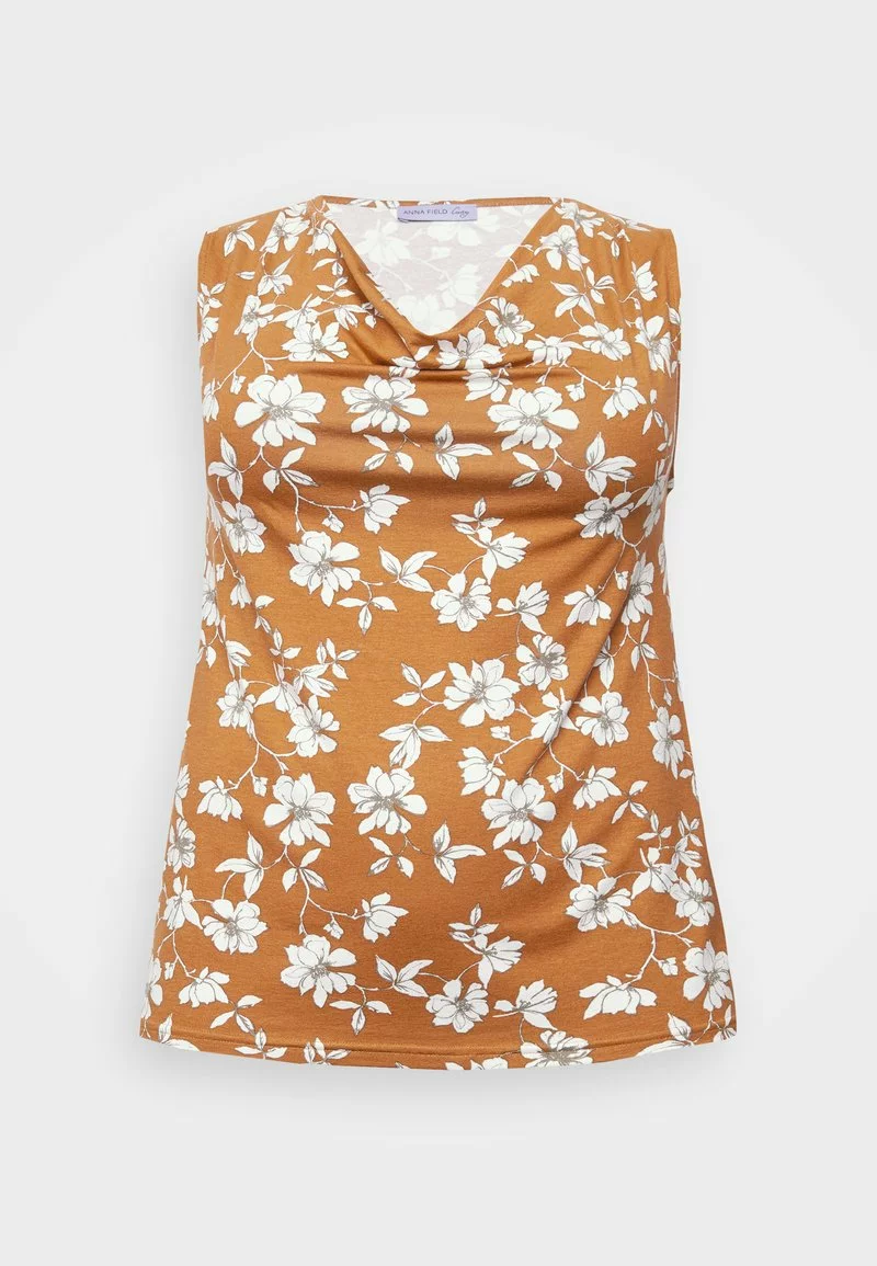Anna Field Curvy Top - Brown/white 3 Anna Field Curvy Top - Brown/white