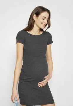 Anna Field MAMA SHORT SLEEVES - Jerseykleid - Mottled Dark Grey -Anna Field Geschäft c43c1acc53fa4f7aba38b9e5cc96a3b1